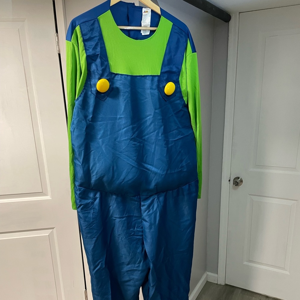 Luigi costume with hat and gloves. XXL